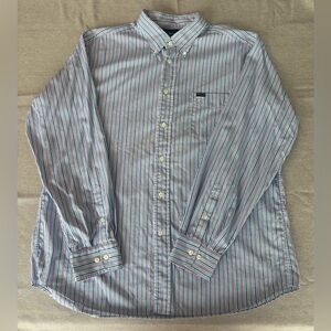 Faconnable Long Sleeve Button Down Shirt Mens Xxl pinstripes 100% Cotton